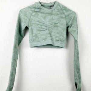 Gymshark, long sleeve crop fitted seamless top